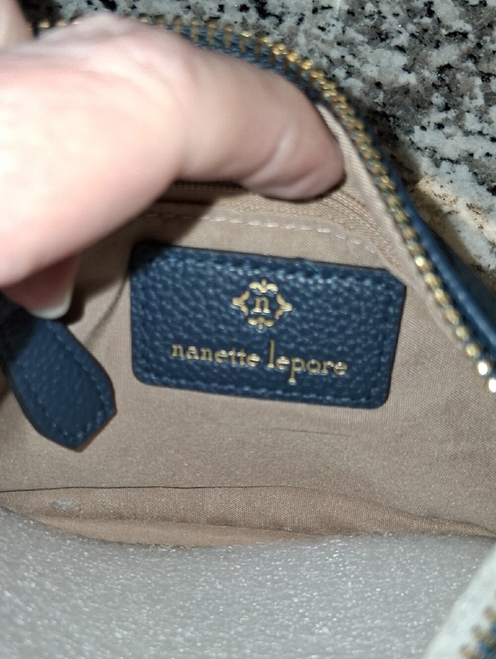 Nanette Lepore Teal Pebbled Wristlet Clutch with Gold Hardware NWT - Picture 4 of 8
